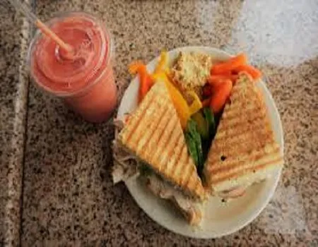 sandwich and banana smoothie