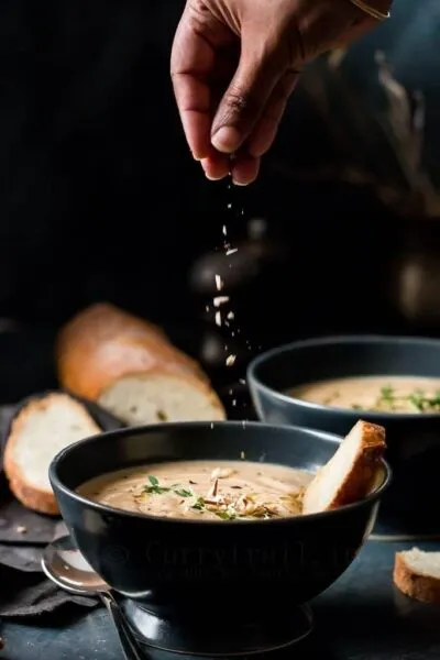 Spiced Cauliflower and Almond Soup - African vegetarian meal