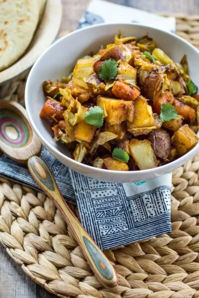 Atakilt Wat (Spiced Cabbage, Carrot & Potatoes) - African vegetarian meal