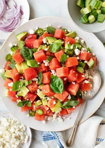 Watermelon vegetable salad